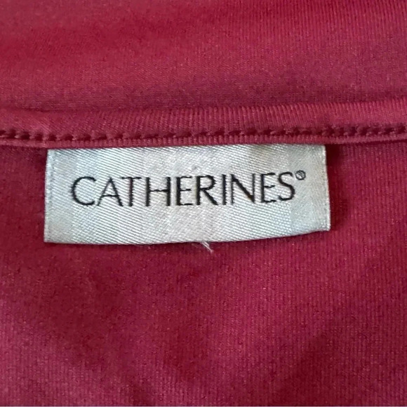 Catherines 1X Shirt‎ Top Burgundy Solid Sleeveless Scoop Neck Stretch Casual - Picture 5 of 5